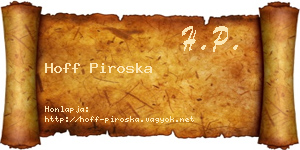 Hoff Piroska névjegykártya